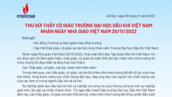 Lãnh đạo Petrovietnam gửi thư chúc mừng trường Đại học Dầu khí Việt Nam nhân Ngày Nhà giáo Việt Nam