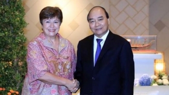Chủ tịch nước Nguyễn Xuân Phúc gặp Tổng giám đốc Quỹ Tiền tệ quốc tế