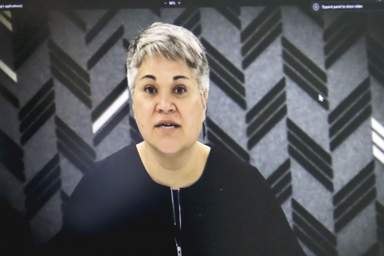 Bà Georgina Roberts, Trưởng SOM ARF của New Zealand phát biểu tại Hội thảo qua video. (Ảnh: Quang Hòa)