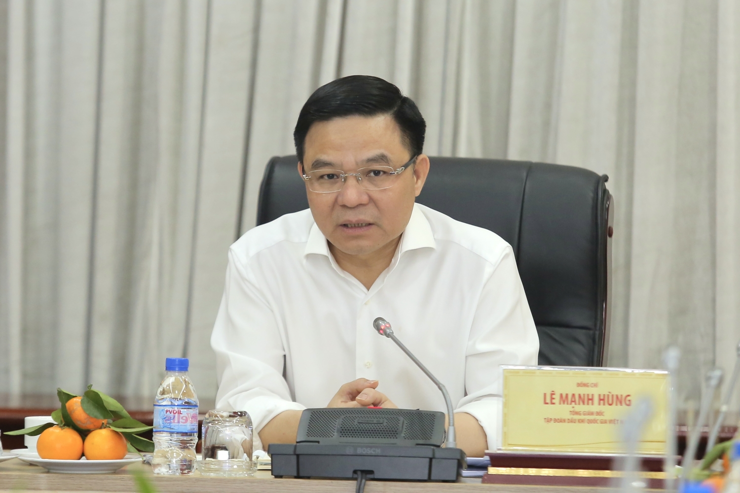 Tổng Giám đốc Petrovietnam Lê Mạnh Hùng phát biểu chỉ đạo