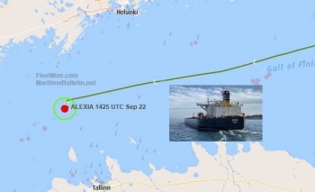 Cháy tàu chở dầu Alexia ở vịnh Phần Lan
