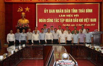 Tổng giám đốc PVN Lê Mạnh Hùng làm việc với lãnh đạo UBND tỉnh Thái Bình