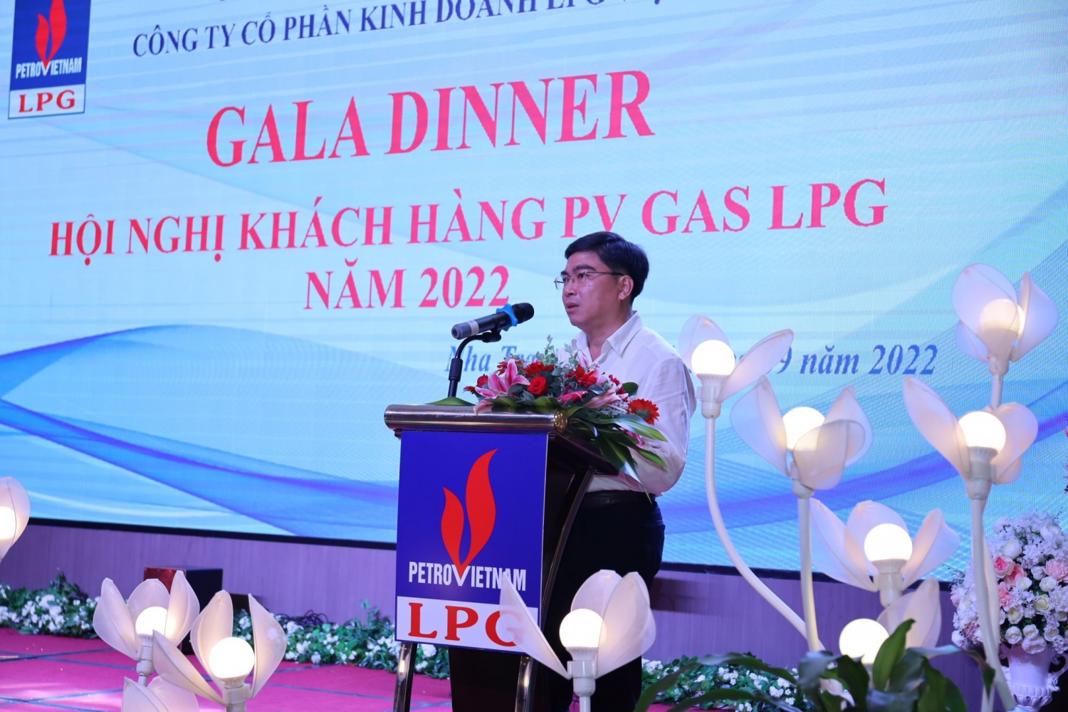 Ông Lê Trọng Khang – Giám đốc Công ty cổ phần Dầu khí Ngọc Trai Phú Quốc chia sẻ và cam kết đồng hành cùng PV GAS LPG tại hội nghị