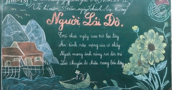 Độc đáo báo tường bằng... phấn vẽ trên bảng mừng Ngày Nhà giáo Việt Nam